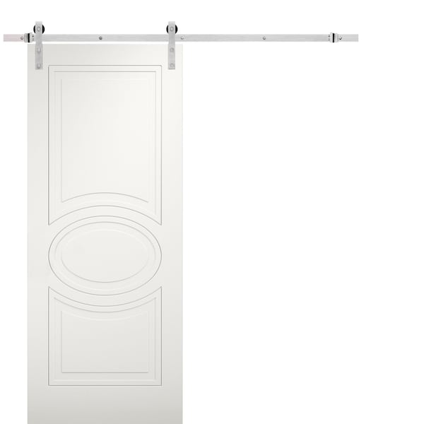 Vdomdoors Barn Interior Door, 42" x 80", White MELA7001BD-S-WS-42 - main